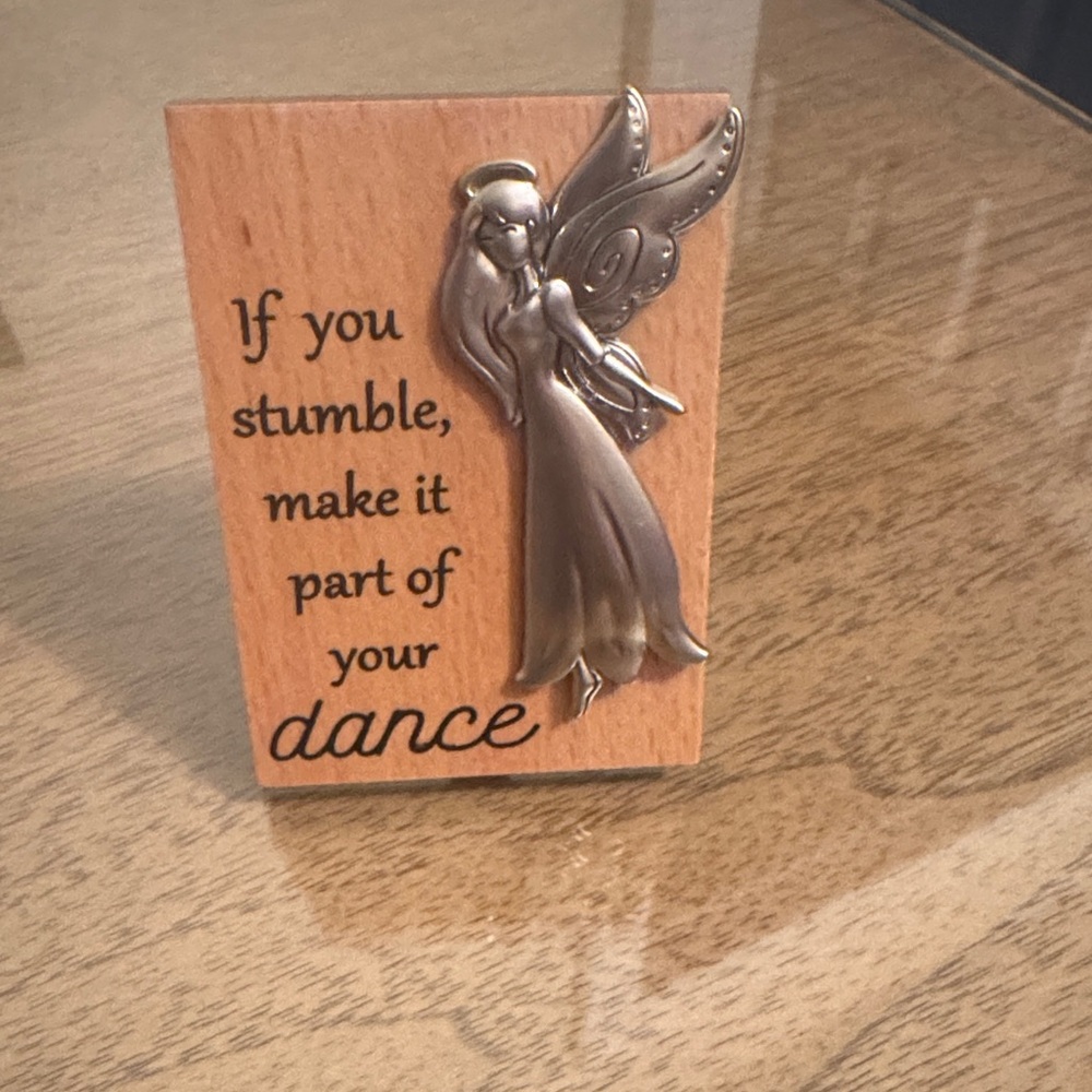 Inspirational Angel Wall Decor with Silver Accent